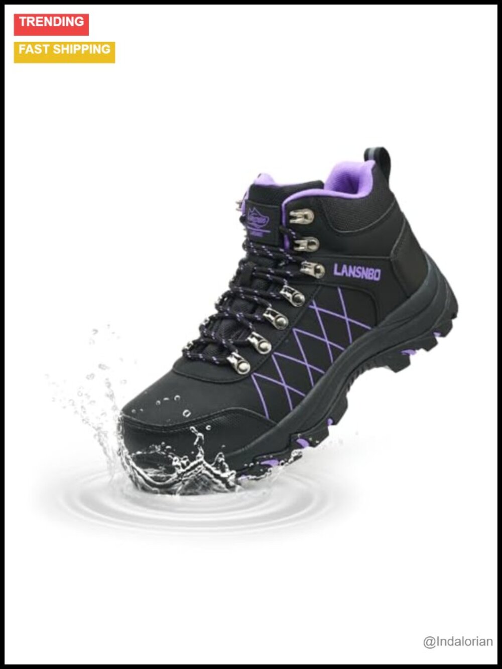 Waterproof Steel Toe Work Boots Wide Width Faux Leather Ankle Hiking